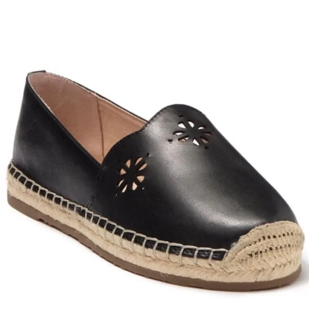 Kate Spade Black Espadrille Flats Size 9M Worn once